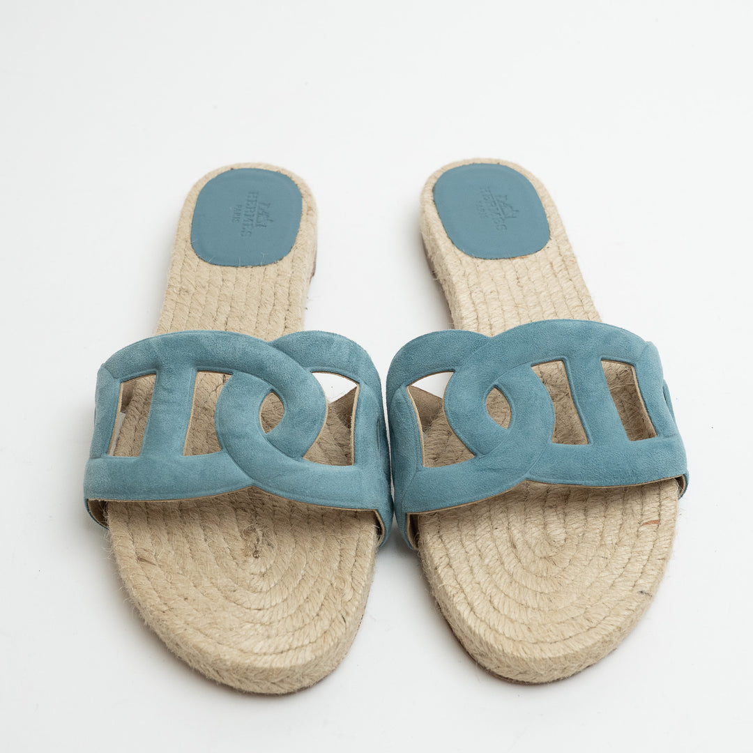 Hermes Famosa Suede Espadrilles Size 38