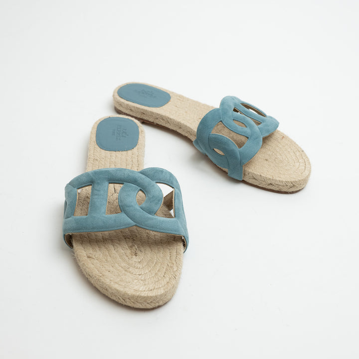 Hermes Famosa Suede Espadrilles Size 38