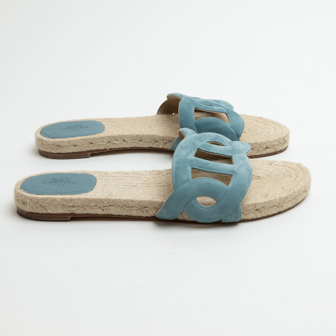 Hermes Famosa Suede Espadrilles Size 38