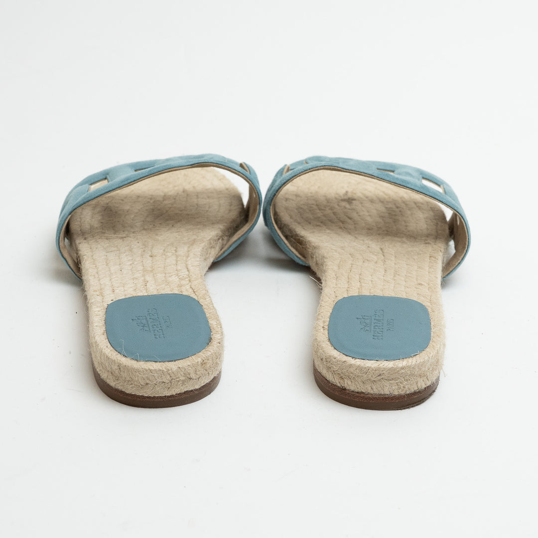Hermes Famosa Suede Espadrilles Size 38