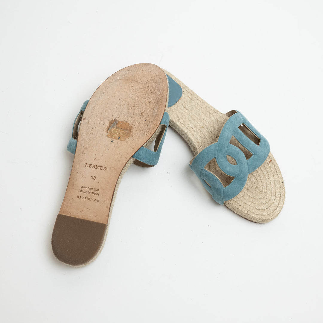 Hermes Famosa Suede Espadrilles Size 38