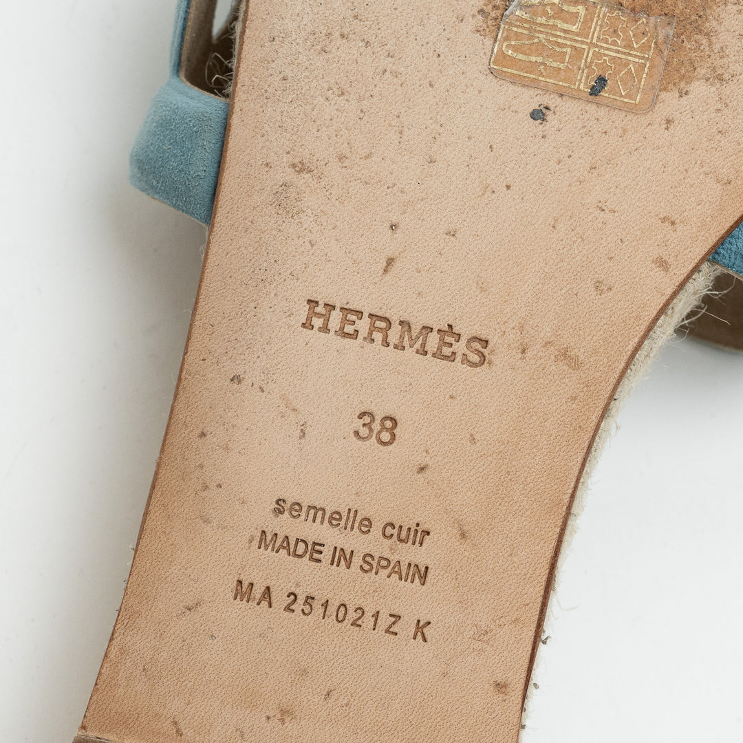 Hermes Famosa Suede Espadrilles Size 38