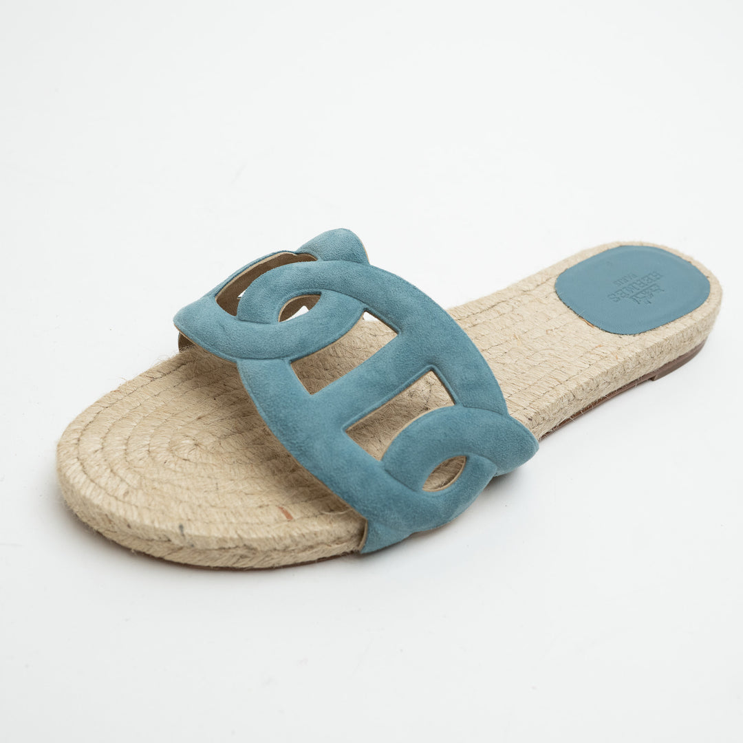 Hermes Famosa Suede Espadrilles Size 38