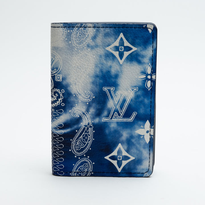 Louis Vuitton Blue & White Calfskin Leather Bandana Print Pocket Organizer