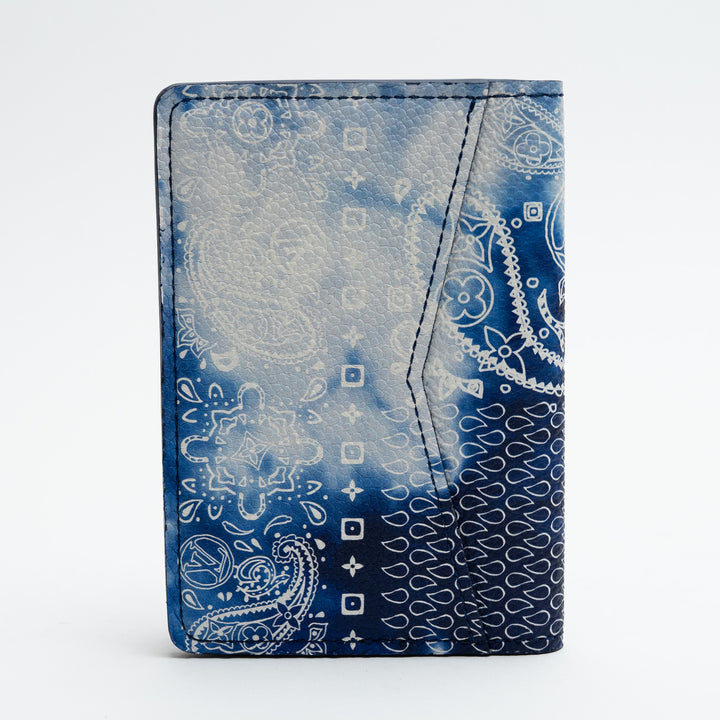 Louis Vuitton Blue & White Calfskin Leather Bandana Print Pocket Organizer