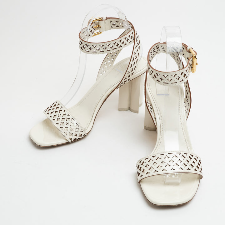 Louis Vuitton Ecru Silhouette Sandals with Block Heel Size 39