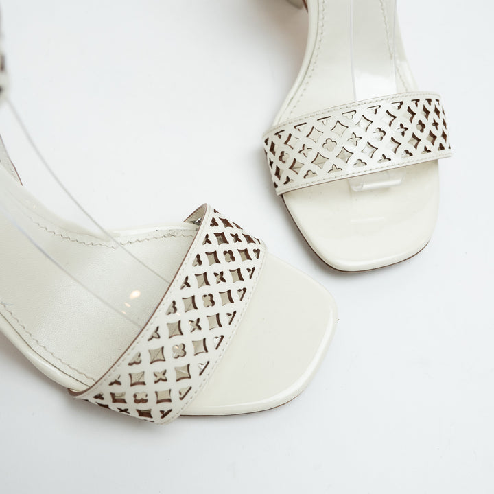 Louis Vuitton Ecru Silhouette Sandals with Block Heel Size 39
