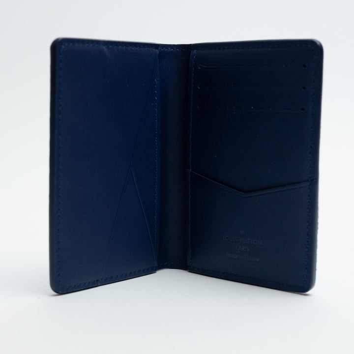 Louis Vuitton Blue & White Calfskin Leather Bandana Print Pocket Organizer