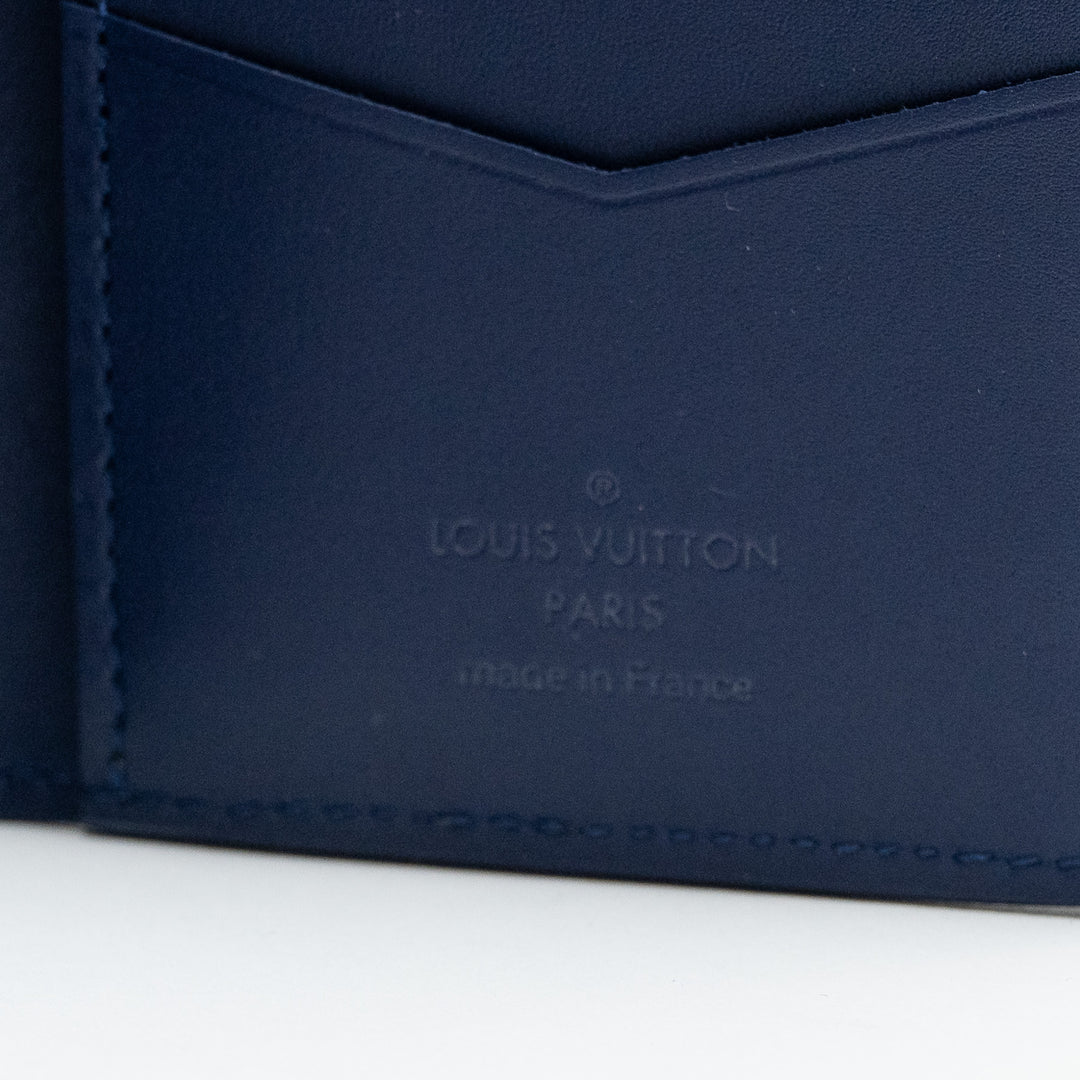 Louis Vuitton Blue & White Calfskin Leather Bandana Print Pocket Organizer