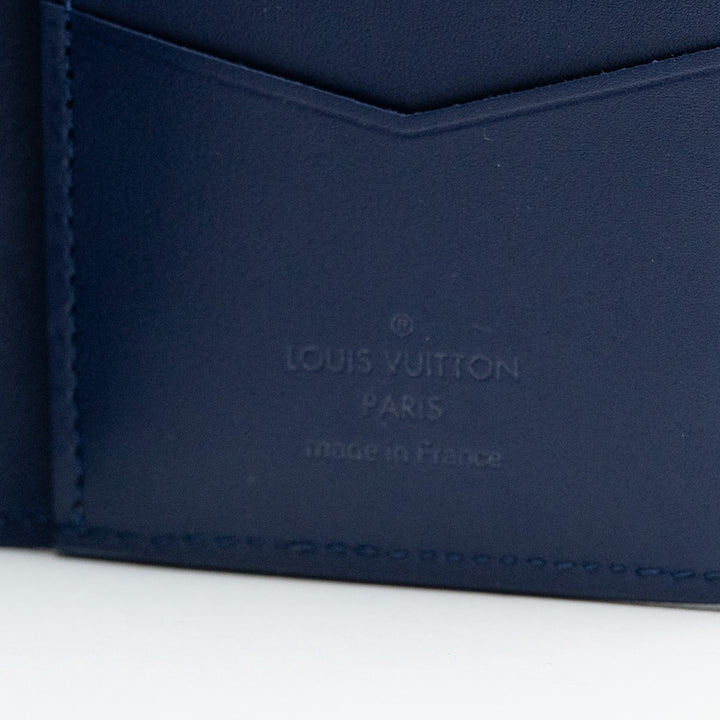 Louis Vuitton Blue & White Calfskin Leather Bandana Print Pocket Organizer