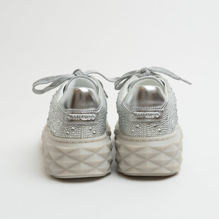 Jimmy Choo Grey Chunky Crystal Embellished Platform Sneakers Size 36.5