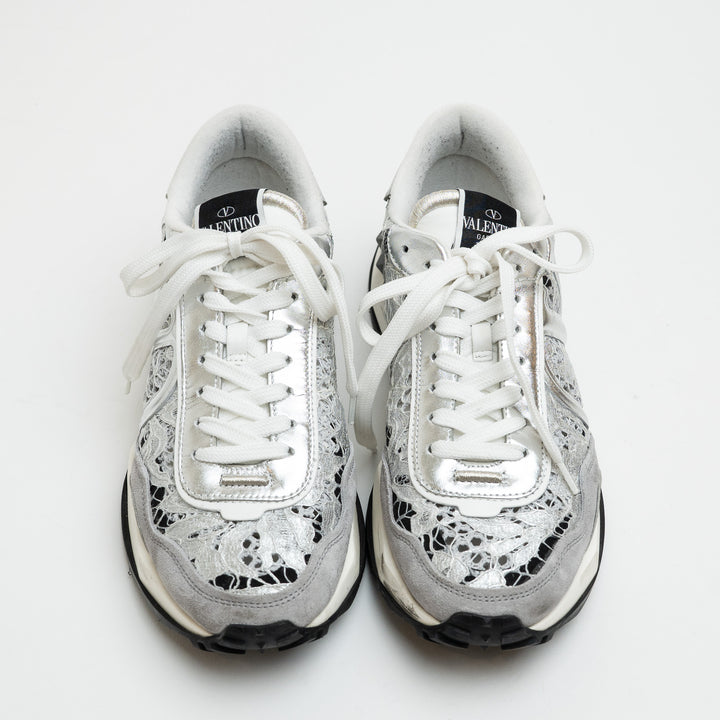 Valentino Lacerunner Silver Sneakers Size 39.5