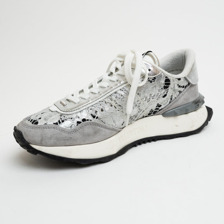 Valentino Lacerunner Silver Sneakers Size 39.5