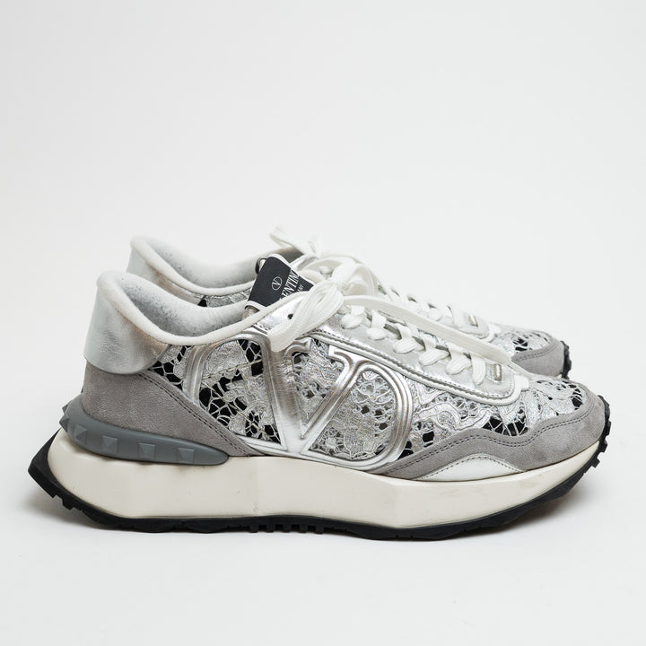 Valentino Lacerunner Silver Sneakers Size 39.5