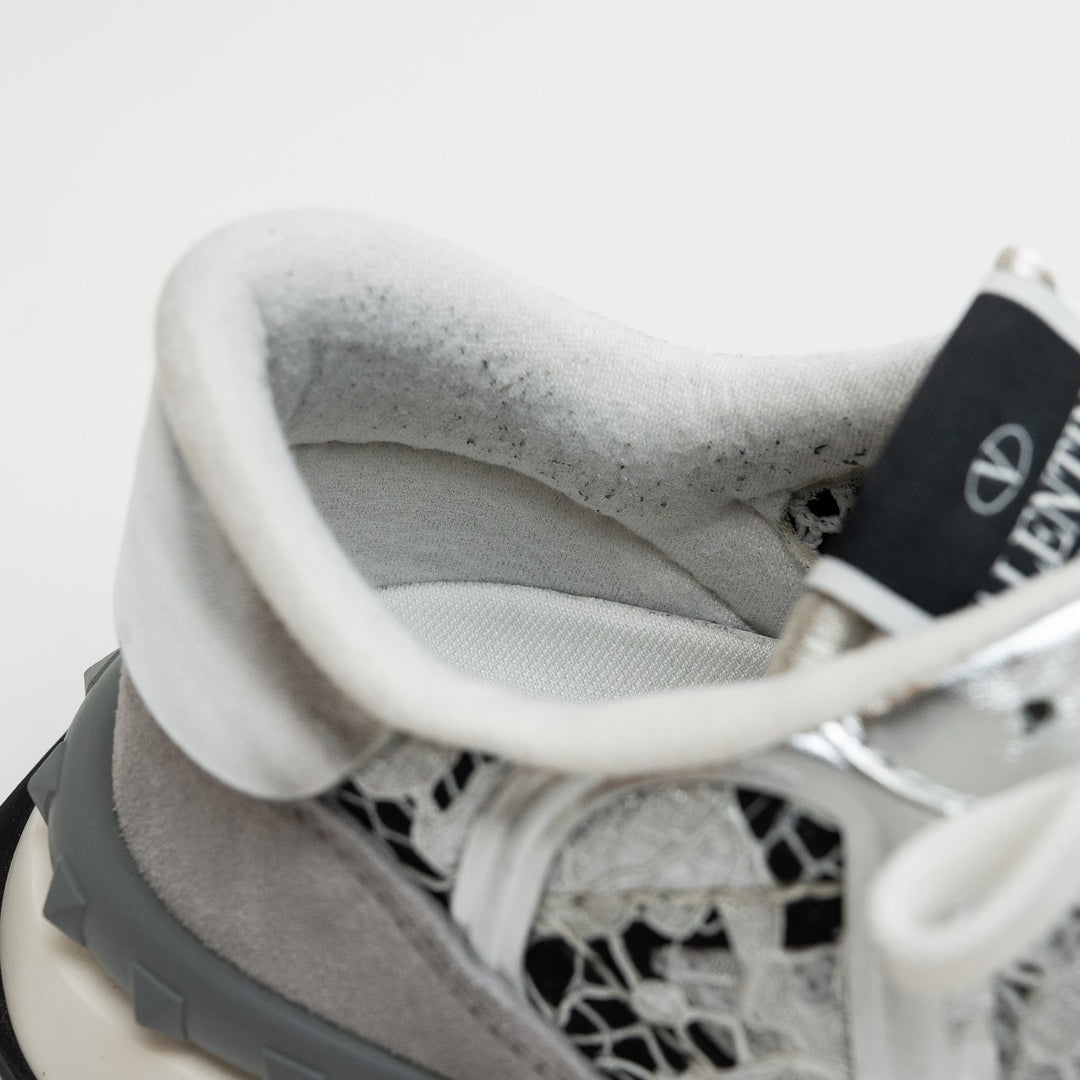 Valentino Lacerunner Silver Sneakers Size 39.5