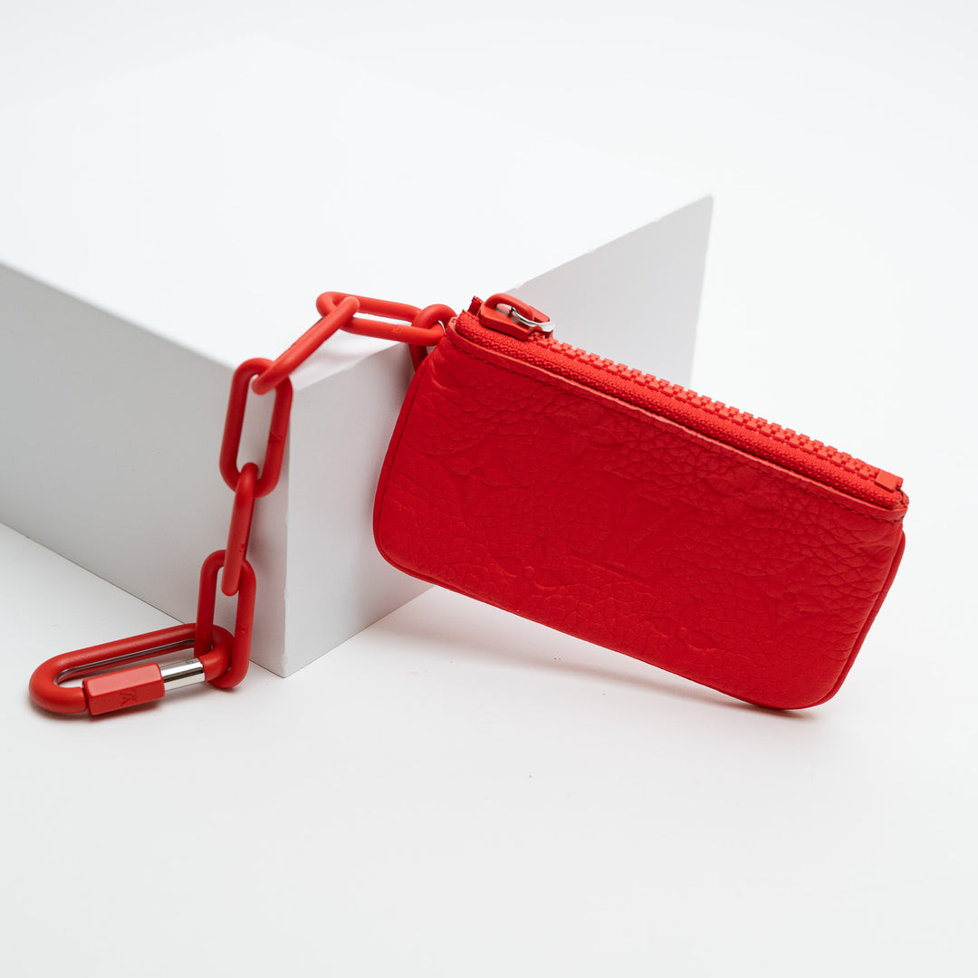 Louis Vuitton Red Empreinte Leather Pochette Cles Coin Purse