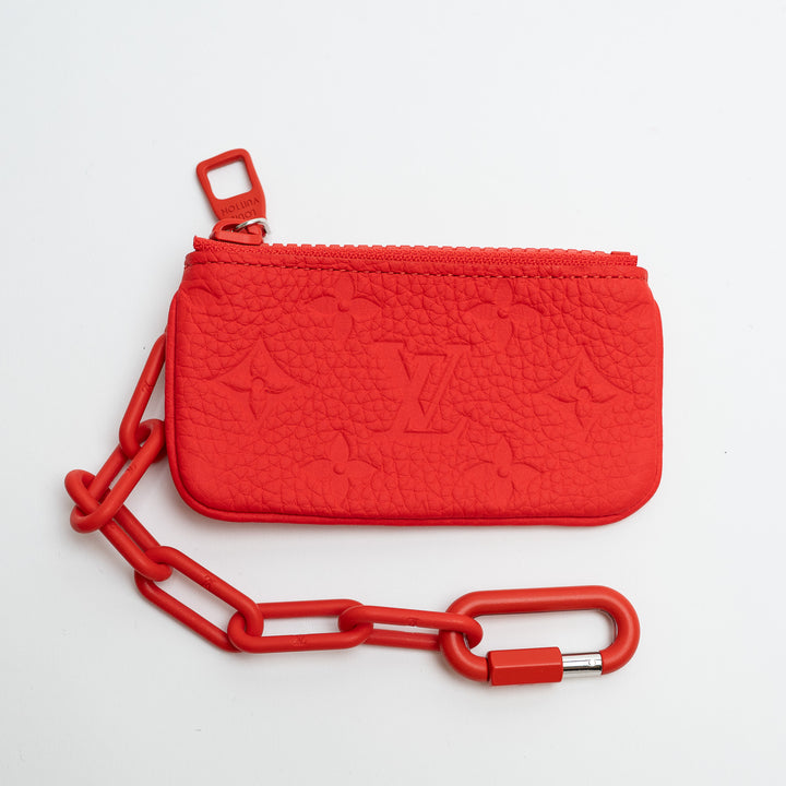 Louis Vuitton Red Empreinte Leather Pochette Cles Coin Purse