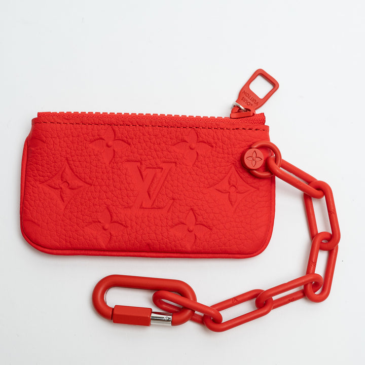 Louis Vuitton Red Empreinte Leather Pochette Cles Coin Purse