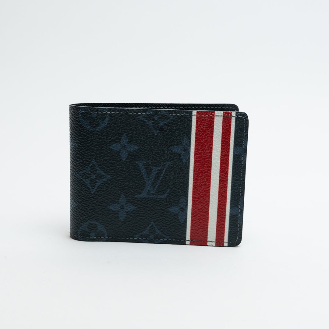 Louis Vuitton Monogram Cobalt Canvas Wallet with Tricolour Stripe
