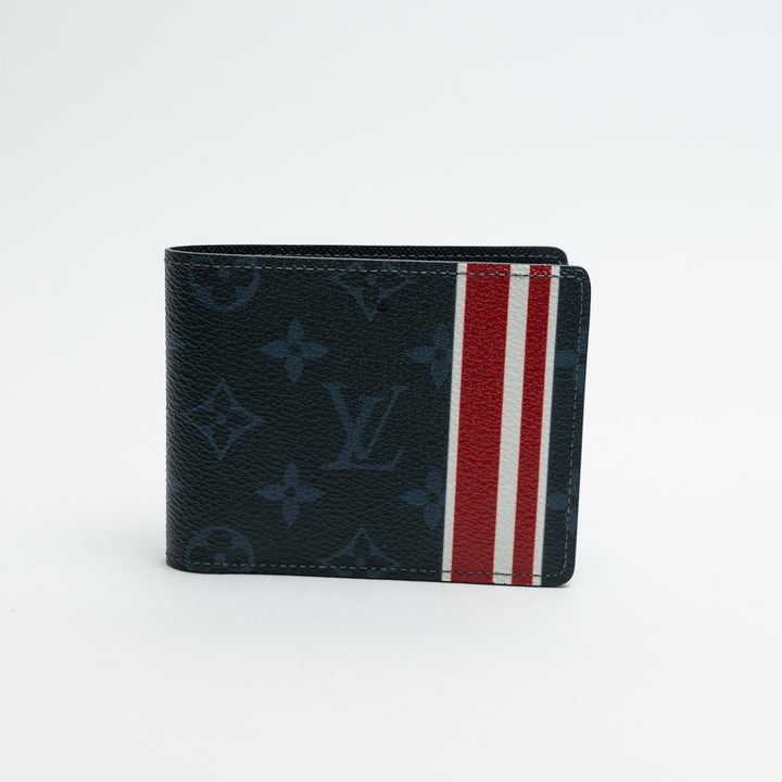 Louis Vuitton Monogram Cobalt Canvas Wallet with Tricolour Stripe
