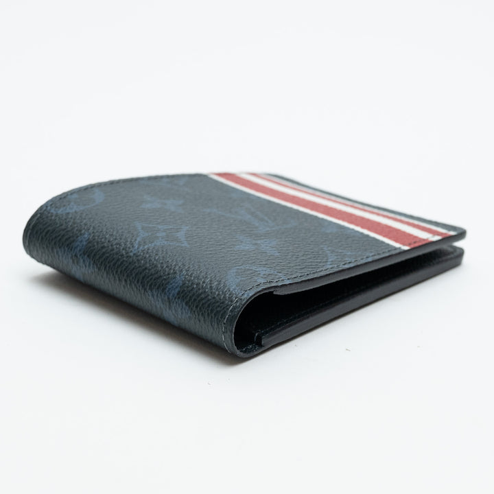 Louis Vuitton Monogram Cobalt Canvas Wallet with Tricolour Stripe