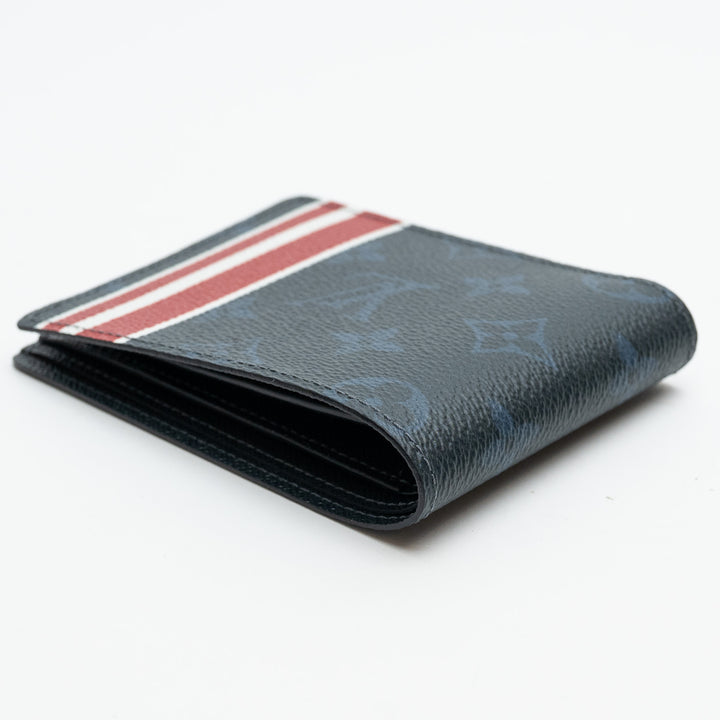 Louis Vuitton Monogram Cobalt Canvas Wallet with Tricolour Stripe