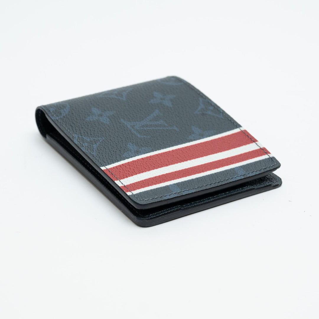 Louis Vuitton Monogram Cobalt Canvas Wallet with Tricolour Stripe