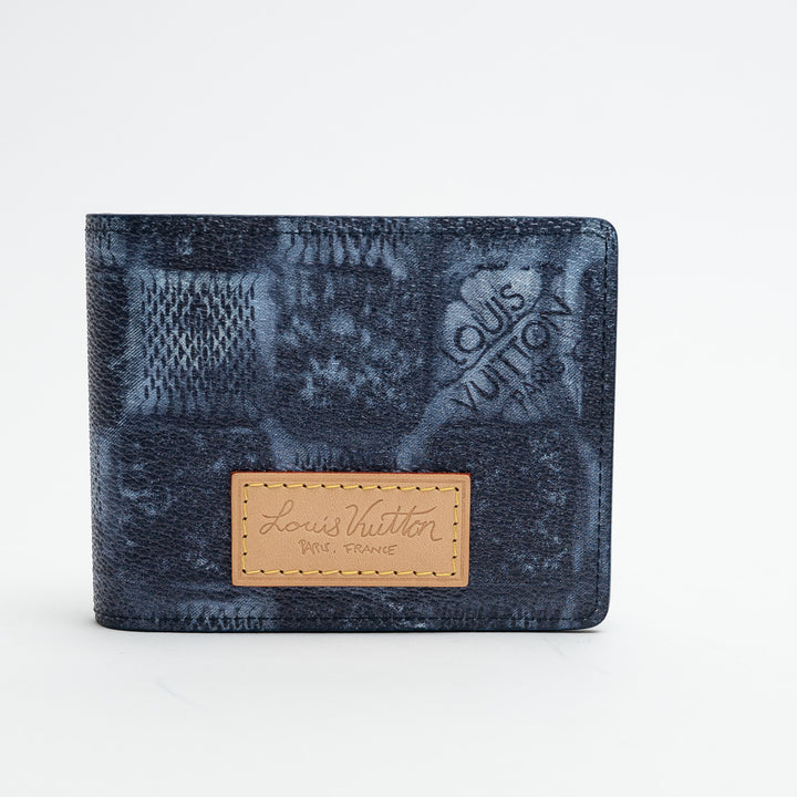 Louis Vuitton Salt Marine Canvas Denim Damier Effect Multiple Wallet