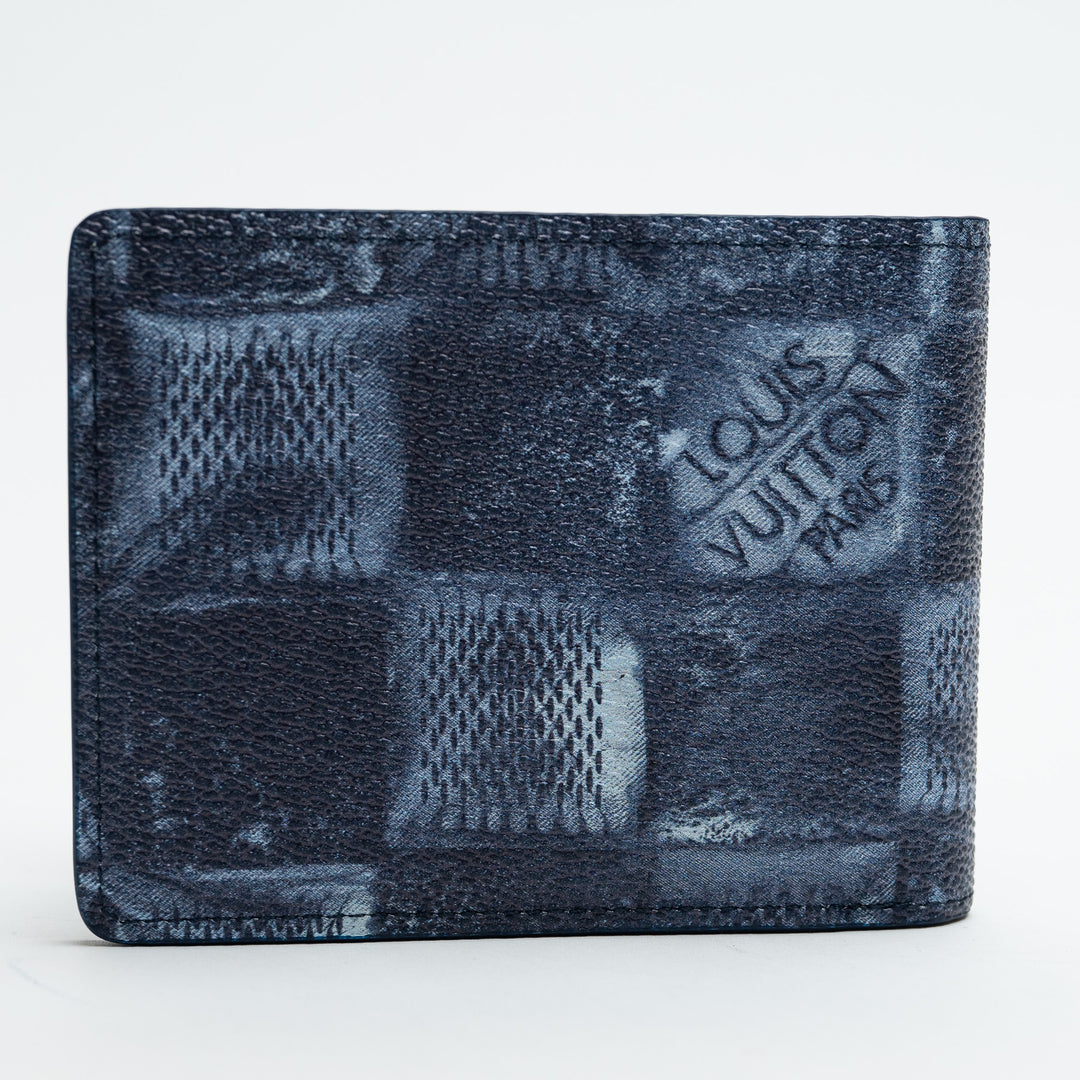 Louis Vuitton Salt Marine Canvas Denim Damier Effect Multiple Wallet