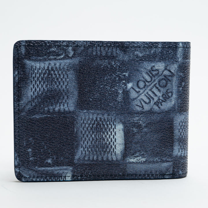 Louis Vuitton Salt Marine Canvas Denim Damier Effect Multiple Wallet