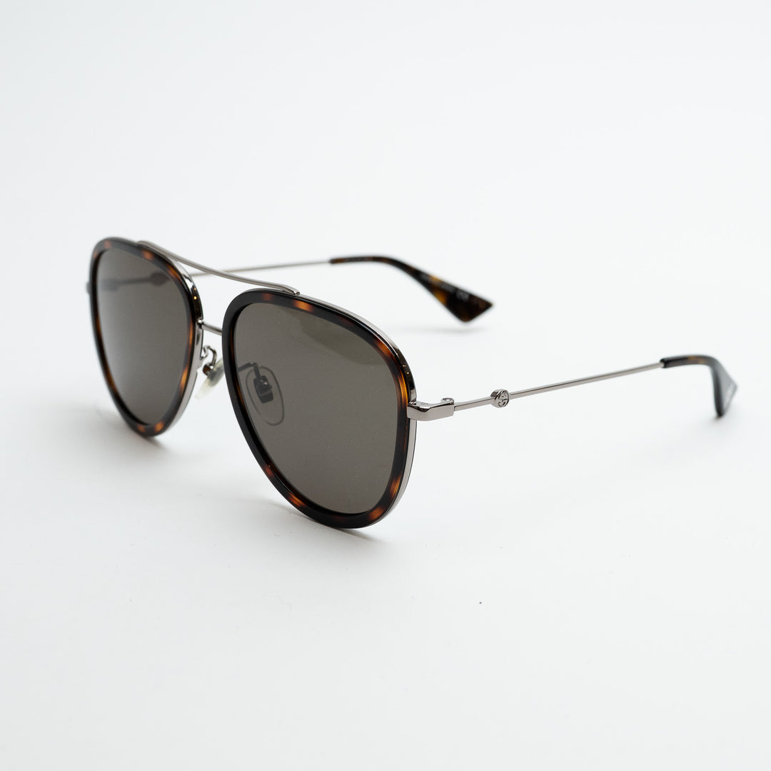 Gucci Tortoise Shell Sunglasses with Silver Details and Bee Motif