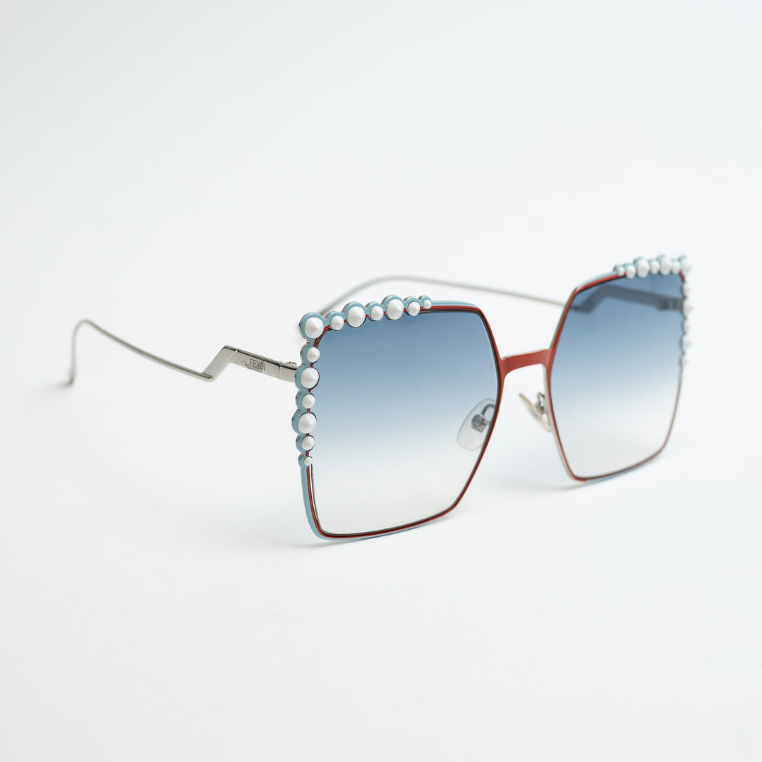 Fendi Square Frame Oversized Sunglasses with Studs