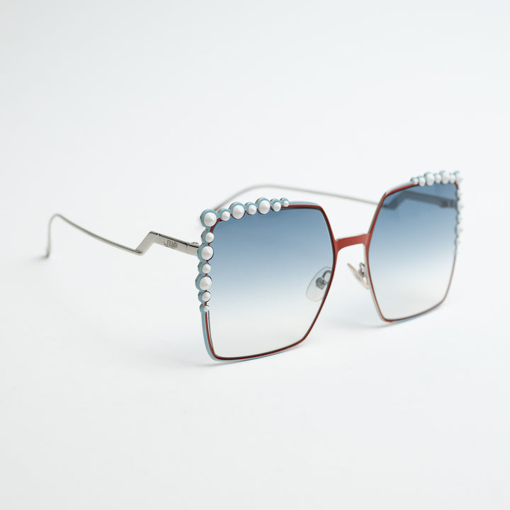 Fendi Square Frame Oversized Sunglasses with Studs