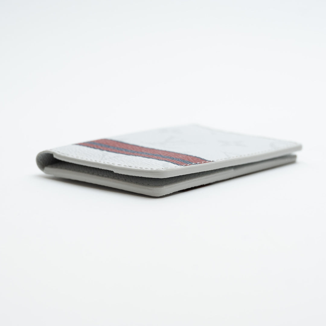 Louis Vuitton White Monogram Canvas Pocket Organizer with Blue and Red Stripe
