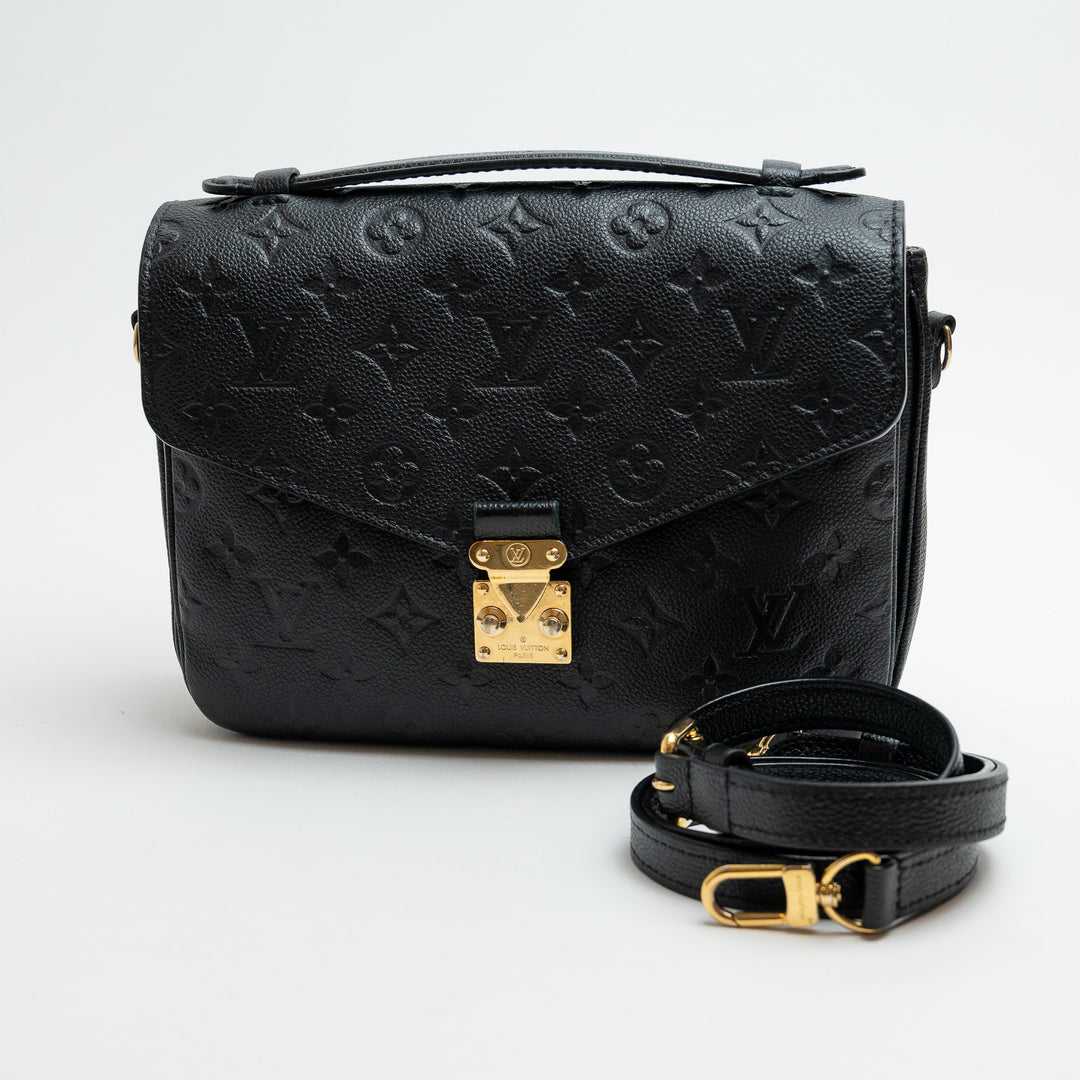 Louis Vuitton Black Monogram Empreinte Leather Pochette Metis Handbag