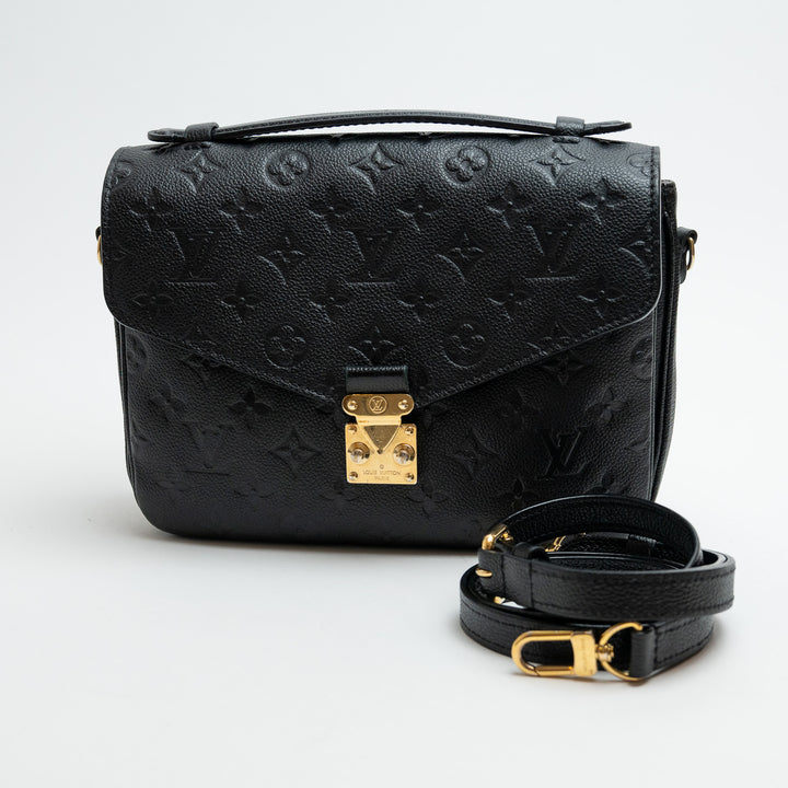 Louis Vuitton Black Monogram Empreinte Leather Pochette Metis Handbag