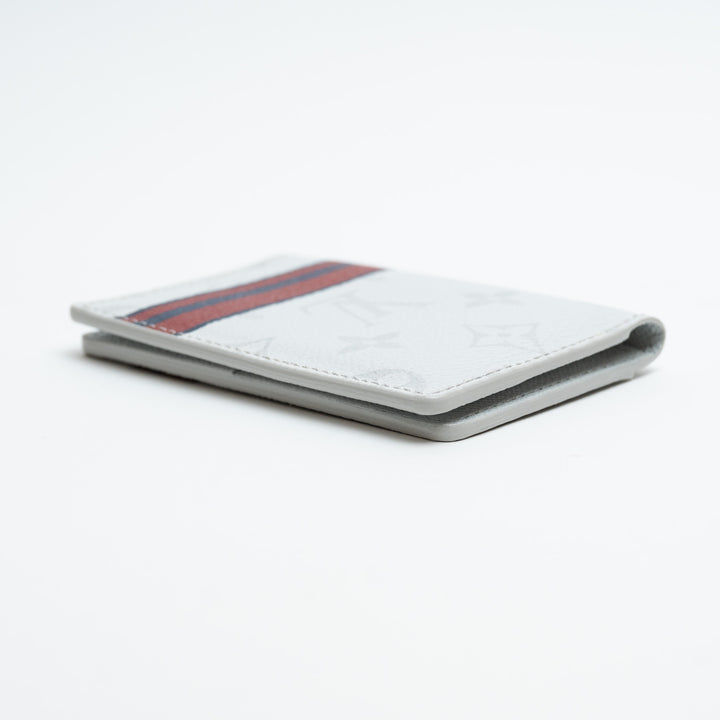 Louis Vuitton White Monogram Canvas Pocket Organizer with Blue and Red Stripe