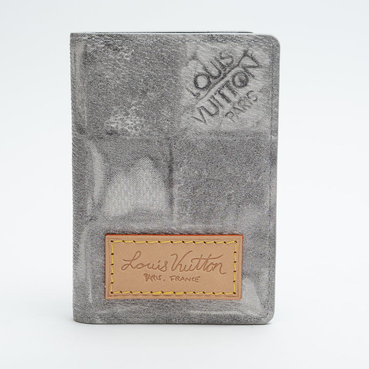 Louis Vuitton Light Grey Salt Stone Grained Calf Leather Pocket Organizer