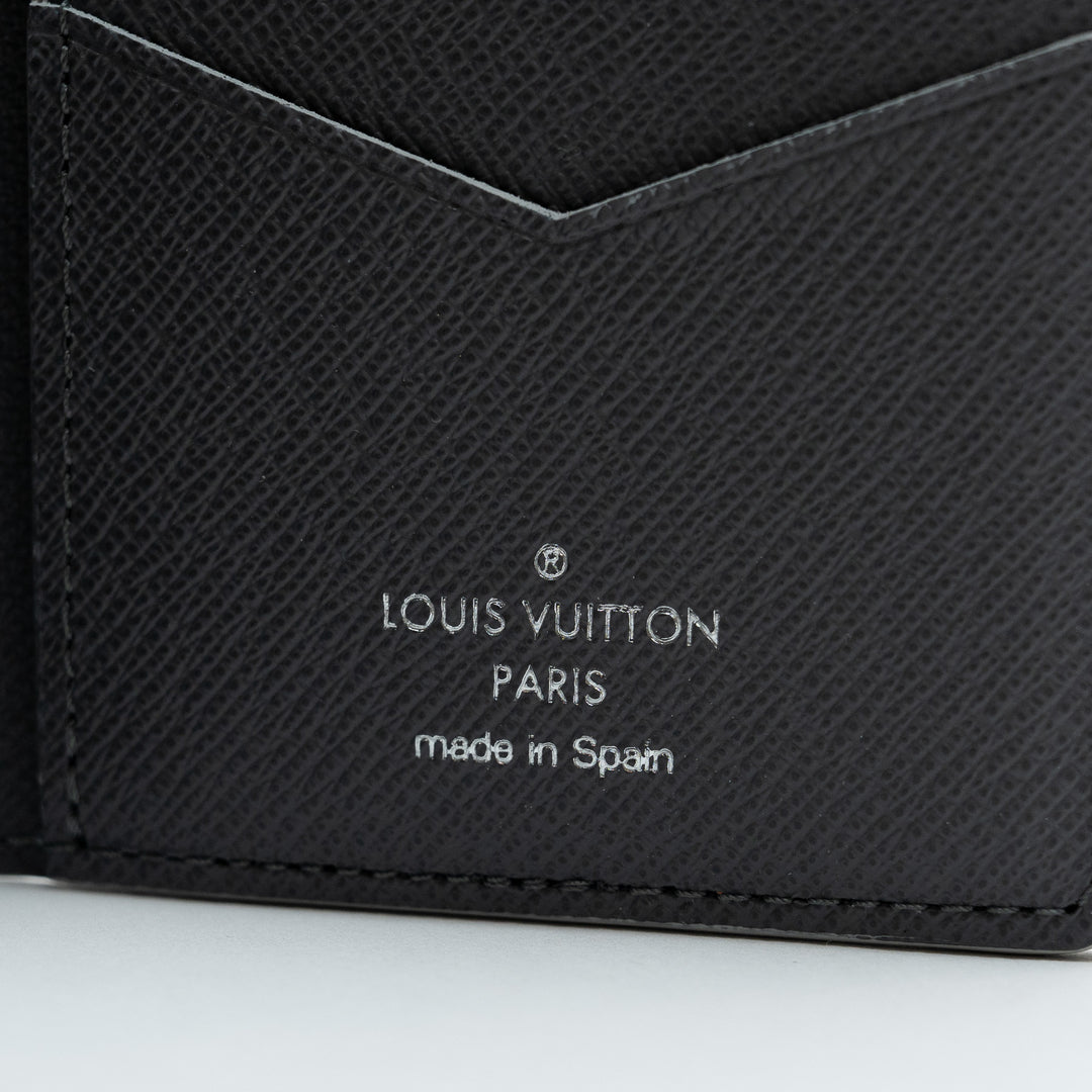 Louis Vuitton Light Grey Salt Stone Grained Calf Leather Pocket Organizer