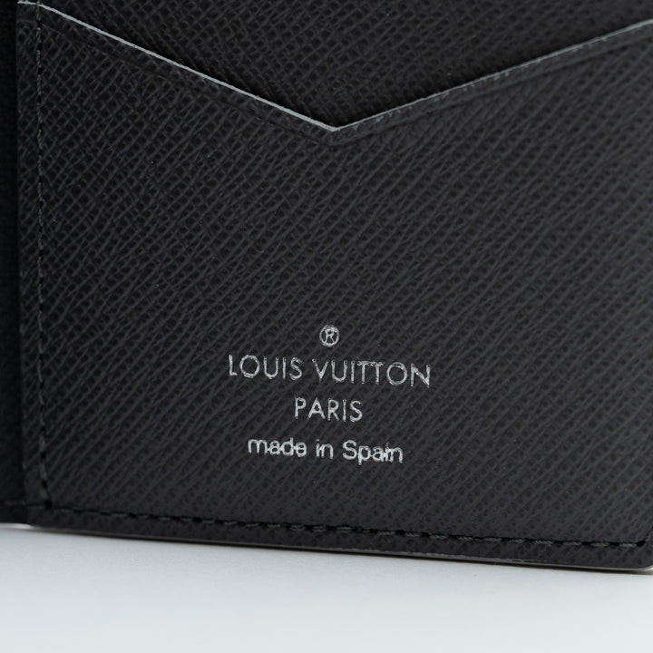 Louis Vuitton Light Grey Salt Stone Grained Calf Leather Pocket Organizer