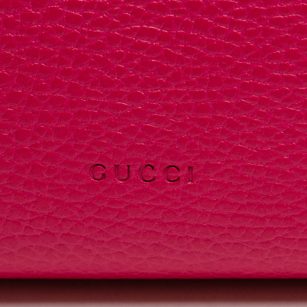 Gucci Hot Pink Calfskin Leather Dionysus Wallet On Chain