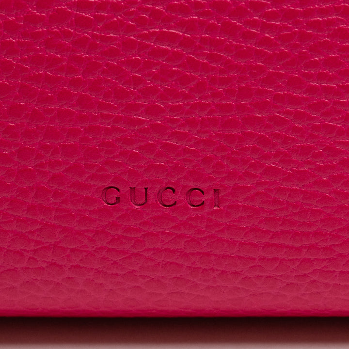 Gucci Hot Pink Calfskin Leather Dionysus Wallet On Chain