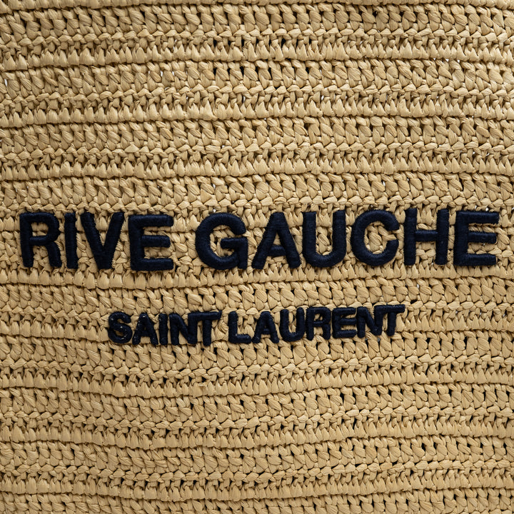 Saint Laurent Rive Gauche Beige Raffia Tote Bag