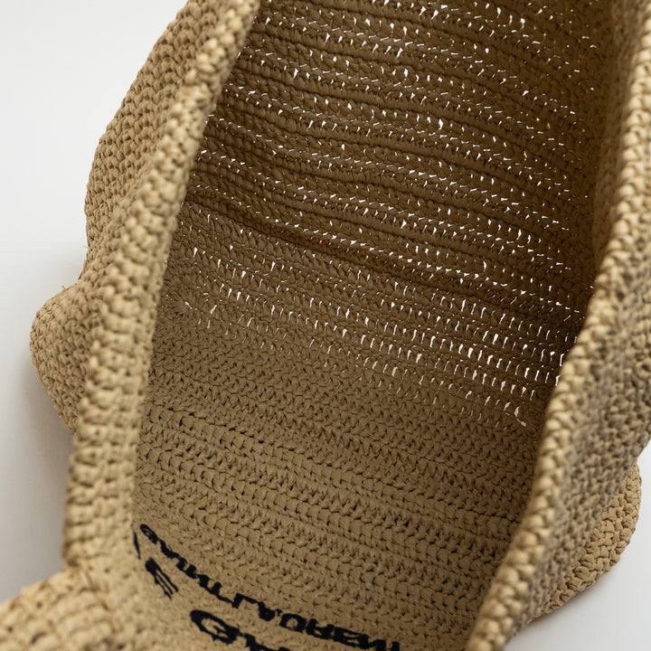Saint Laurent Rive Gauche Beige Raffia Tote Bag
