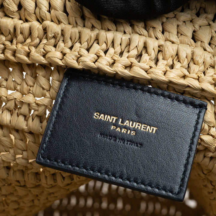 Saint Laurent Rive Gauche Beige Raffia Tote Bag