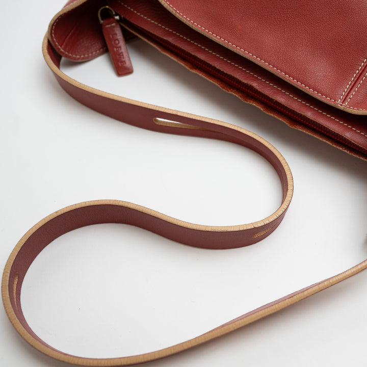 Loewe Terracotta Red Nappa Leather Vintage Shoulder Bag