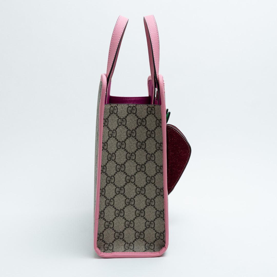 Gucci GG Supreme Canvas 3D Children's Strawberry Tote