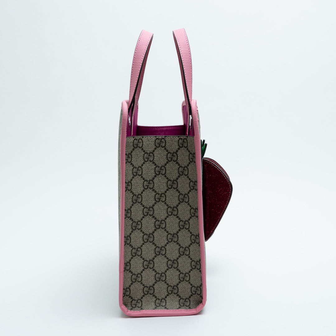 Gucci GG Supreme Canvas 3D Children's Strawberry Tote