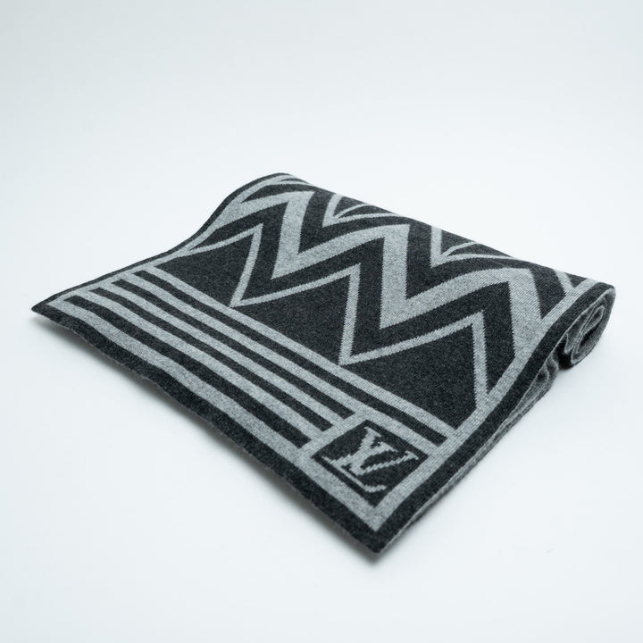 Louis Vuitton Grey Cashmere Knit Scarf