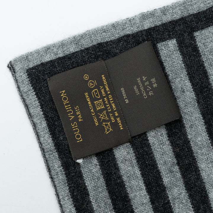 Louis Vuitton Grey Cashmere Knit Scarf